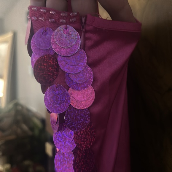 Vintage Pink sequins Dress Size Medium. - Picture 8 of 11
